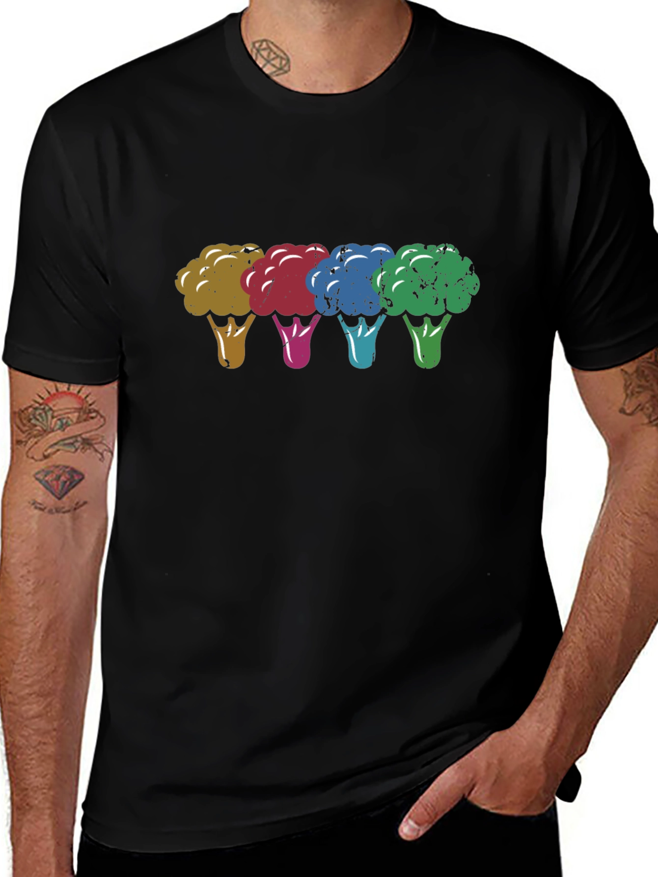 Colorful Broccoli Graphic Tee