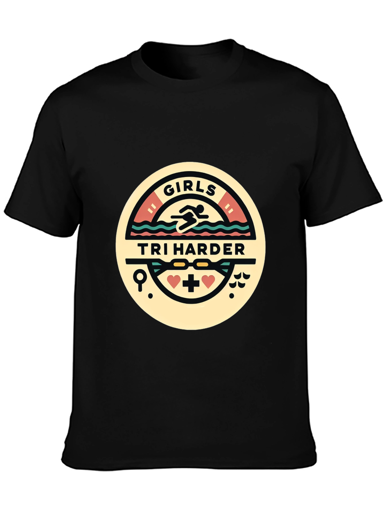 Girls Tri Harder T-Shirt - Triathlon Design