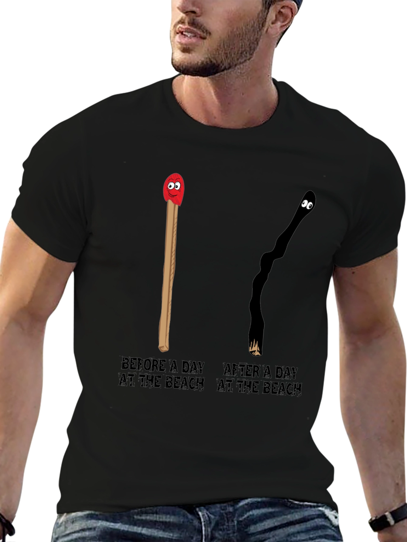 Before & After Beach Day Funny T-Shirt
