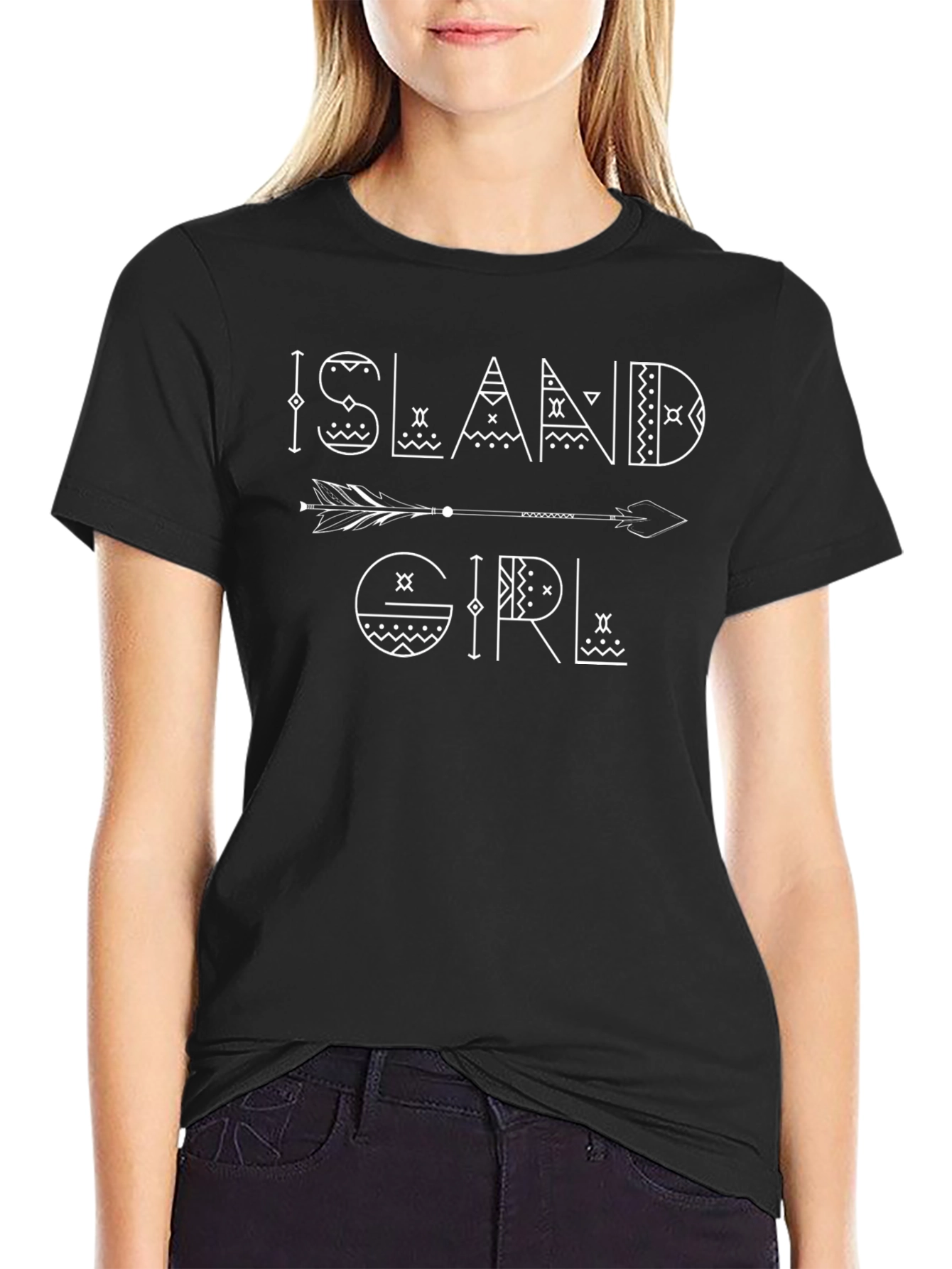 Island Girl Graphic Tee - Tribal Arrow Design