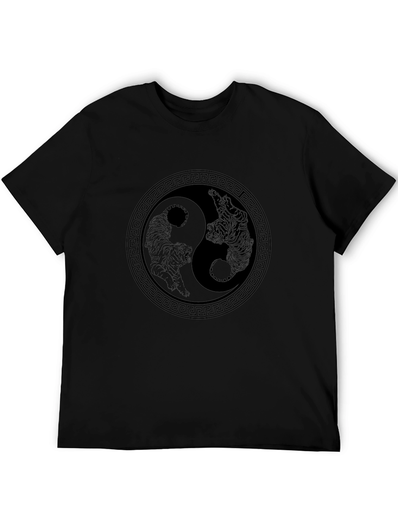 Yin Yang Tiger Graphic Tee - Black