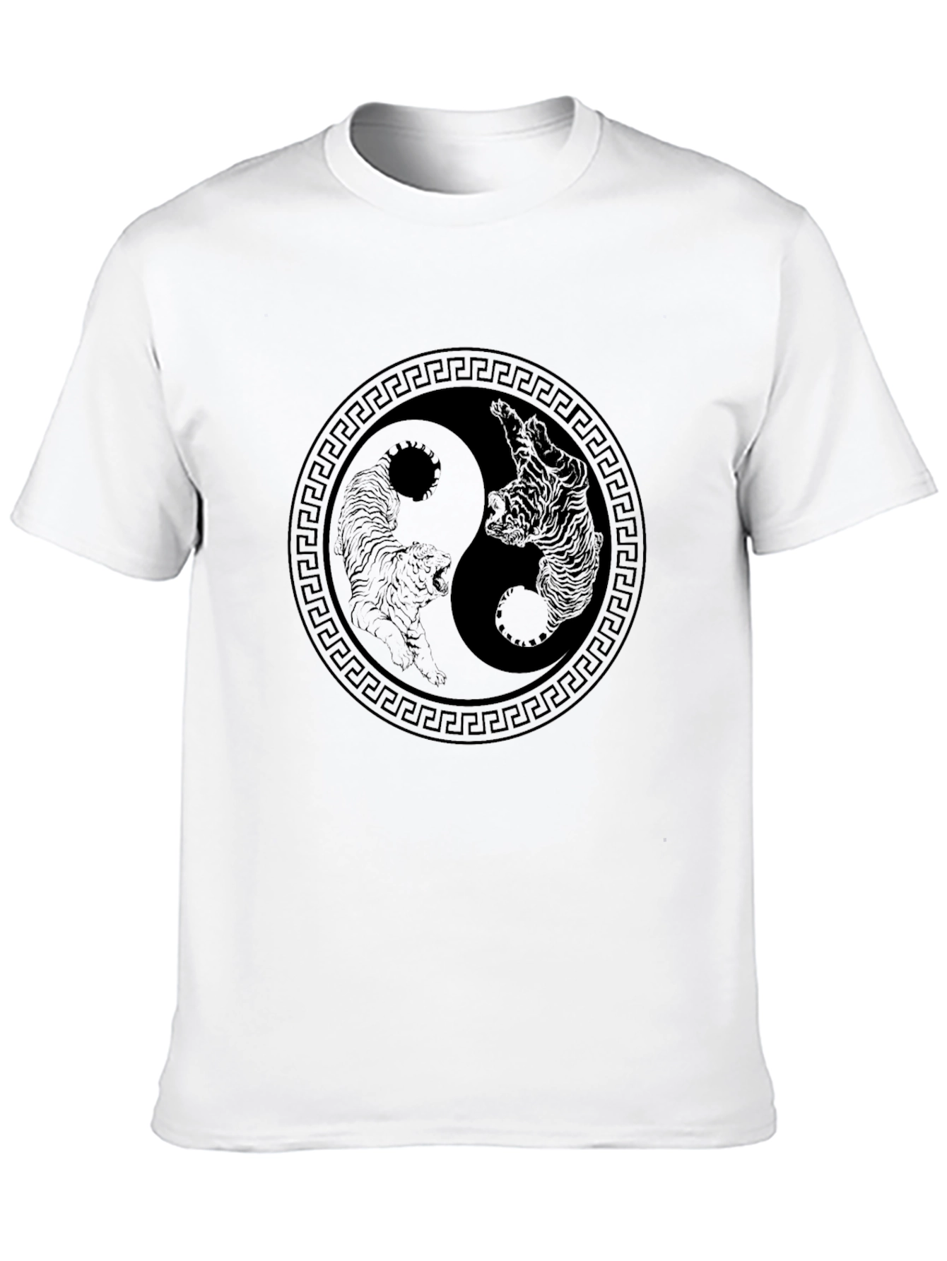Yin Yang Tiger Graphic Tee - Black