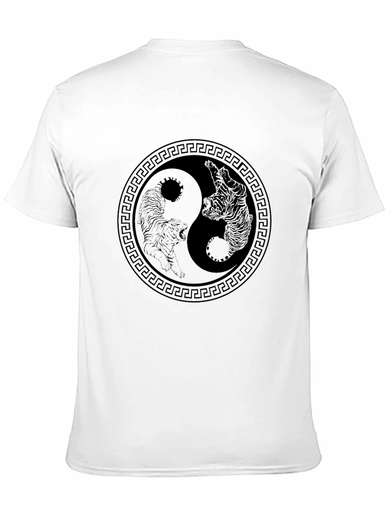 Yin Yang Tiger Graphic Tee - Black