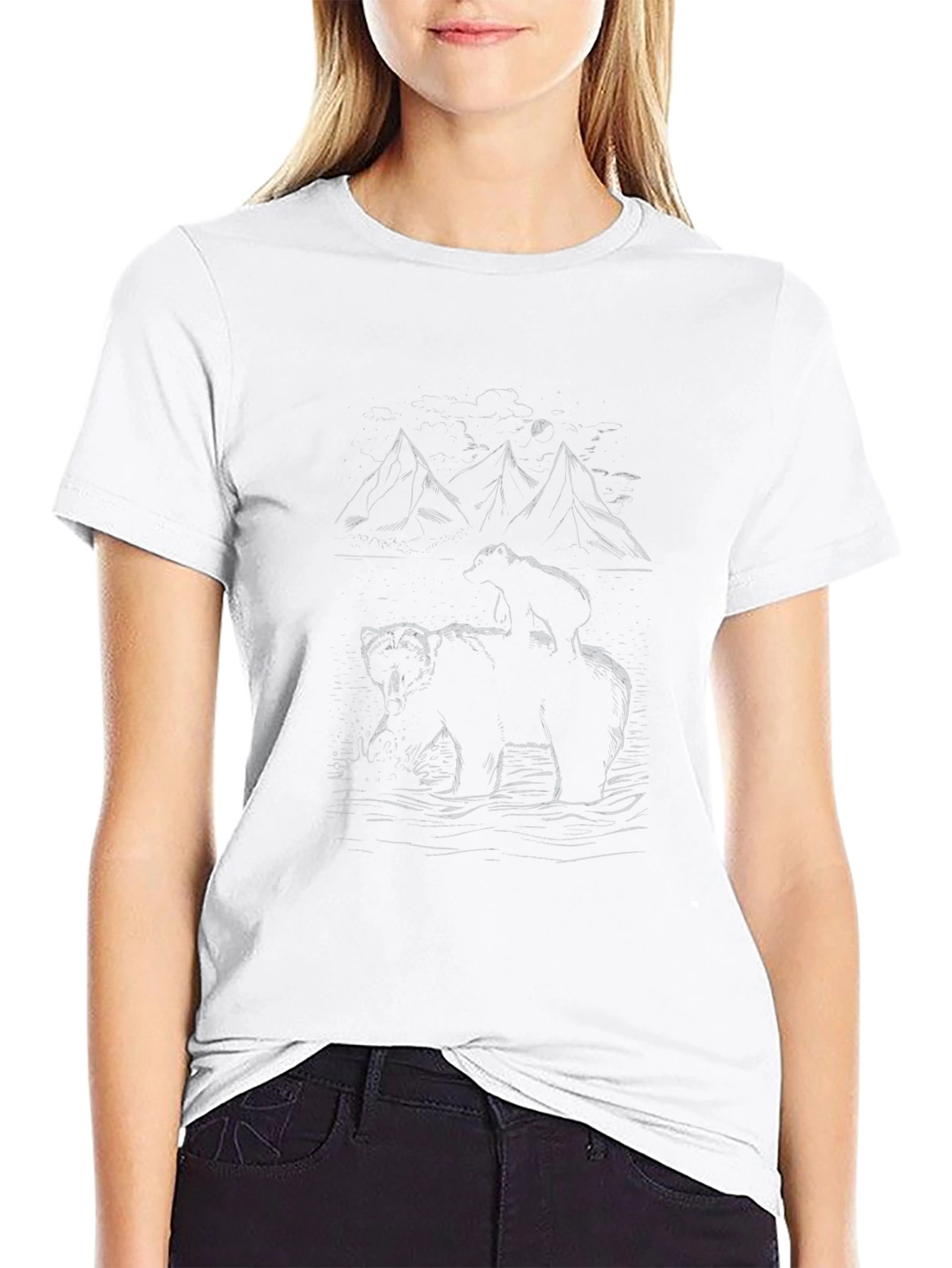 Black Bear & Cub Graphic T-Shirt
