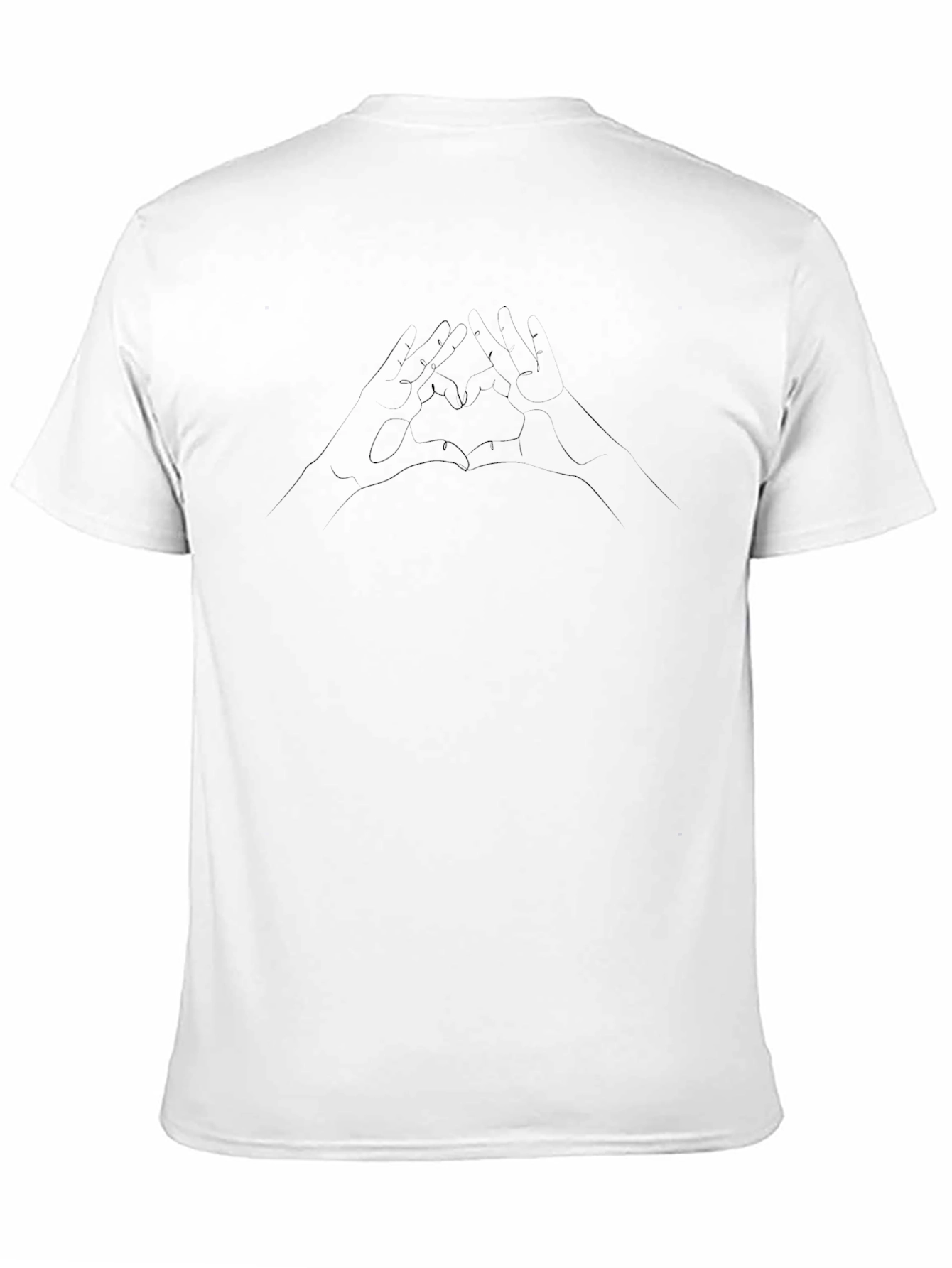 Minimalist Heart Hands Graphic Black T-Shirt