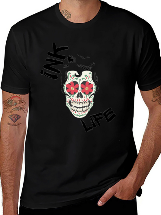 Ink Life Sugar Skull Graphic Tee - Cool Mens T-Shirt
