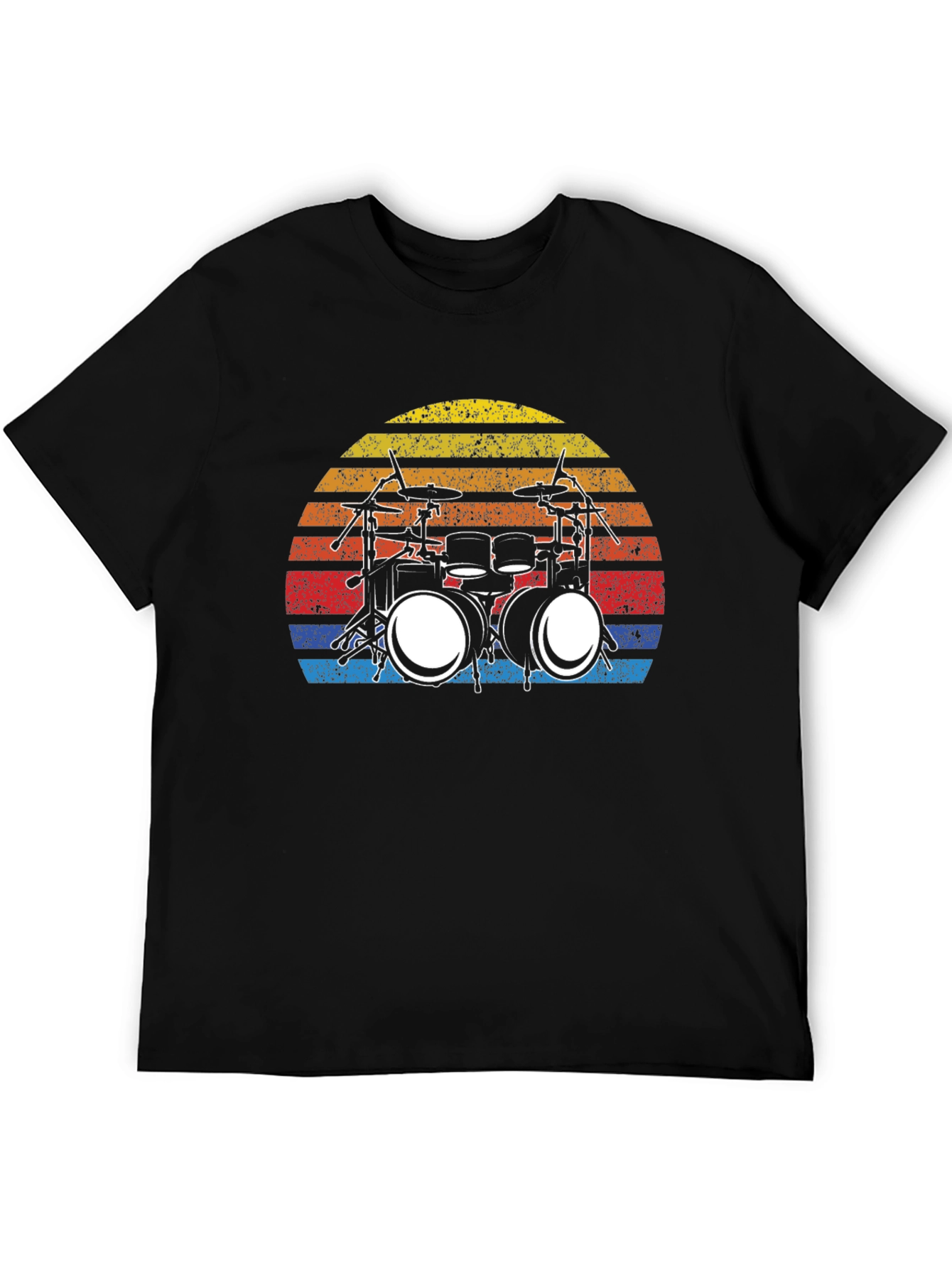 Drum Set Sunset Graphic T-Shirt
