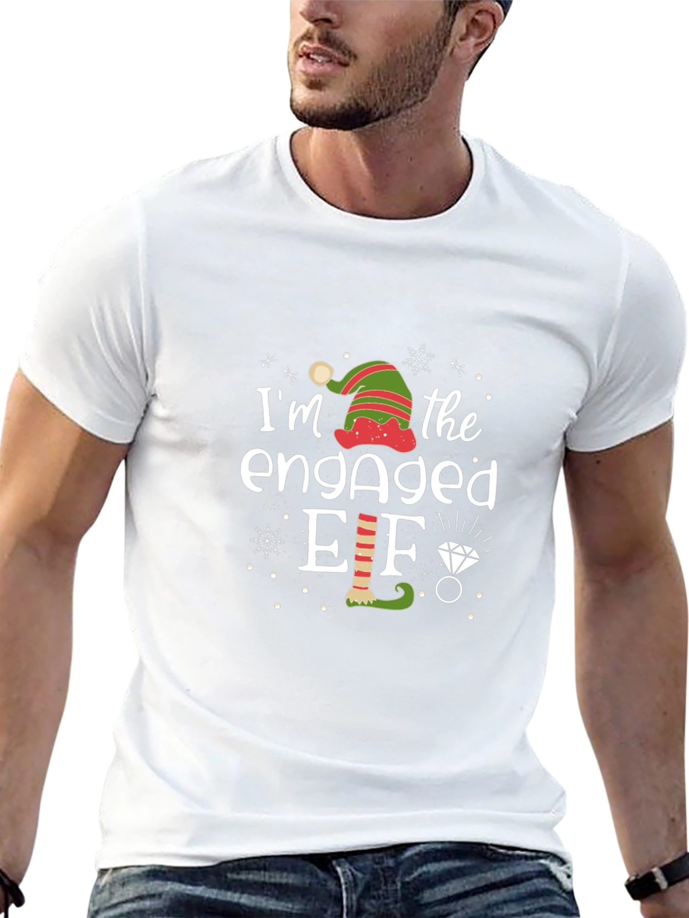 Engaged Elf Graphic Tee - Christmas Holiday Shirt