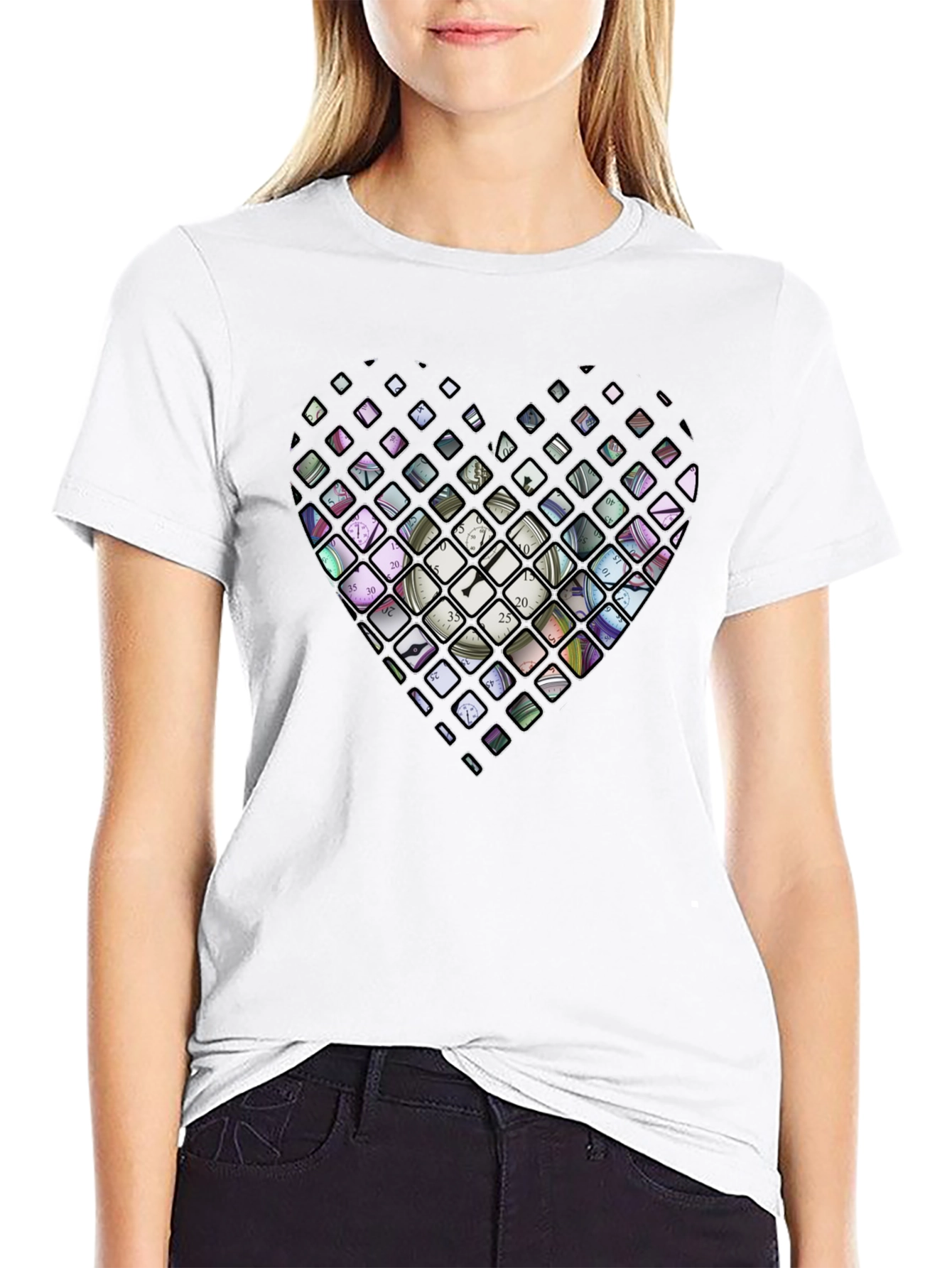 Heart Clockwork Graphic T-Shirt - Black