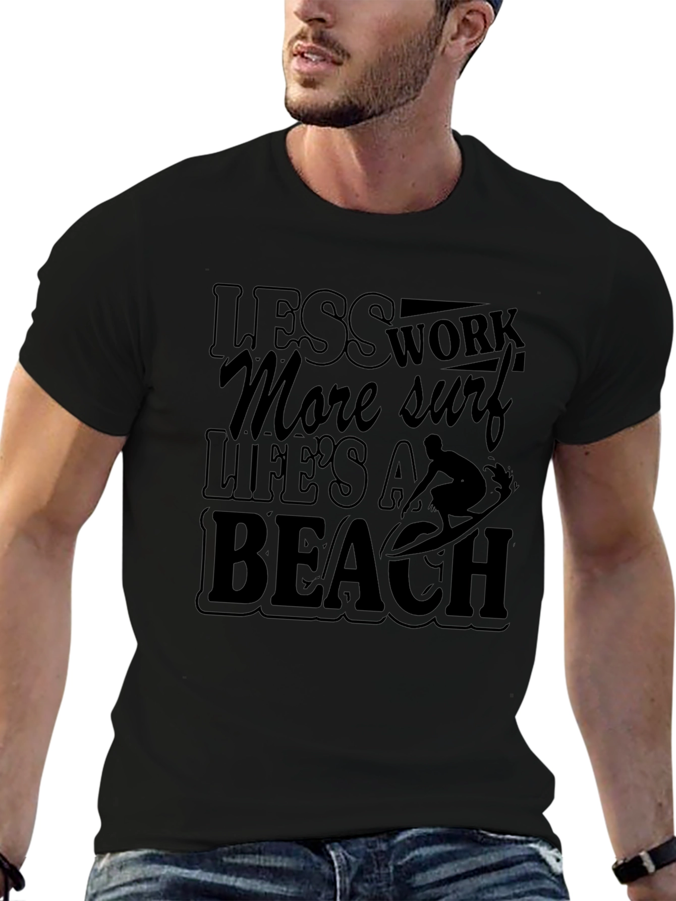 Lifes a Beach Mens Graphic T-Shirt