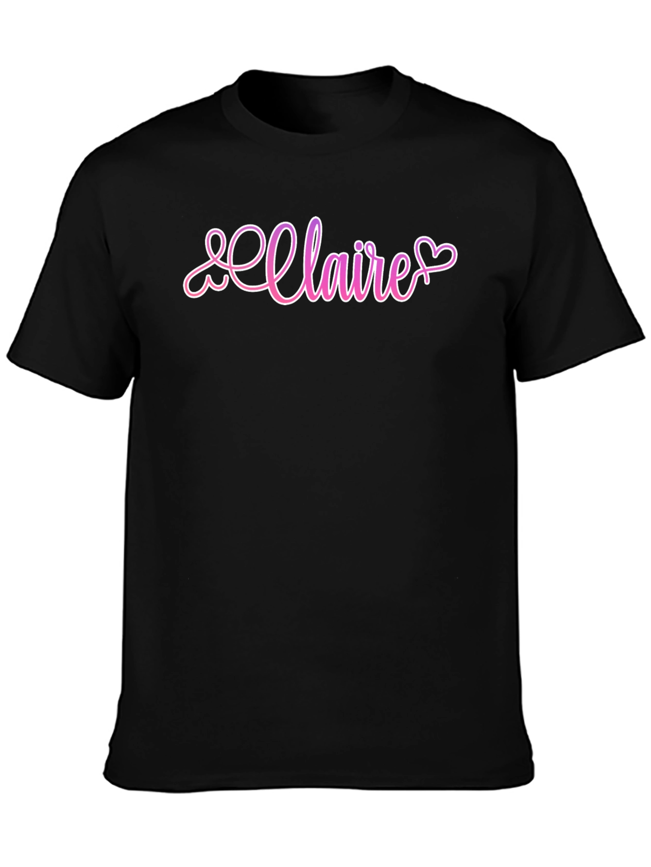 Claire Heart Script Black T-Shirt