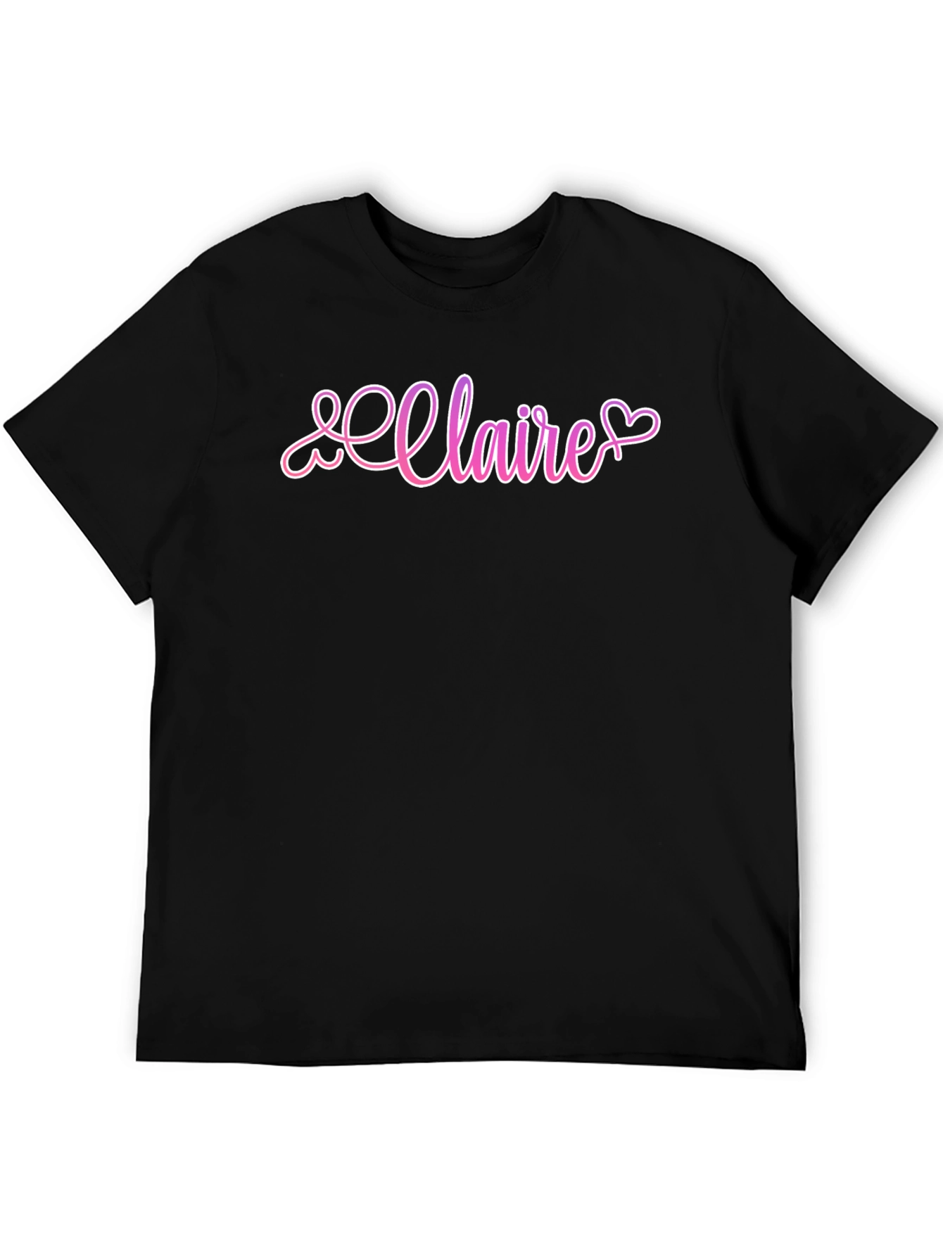 Claire Heart Script Black T-Shirt