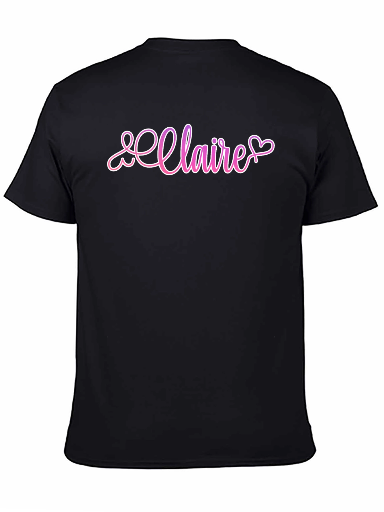 Claire Heart Script Black T-Shirt
