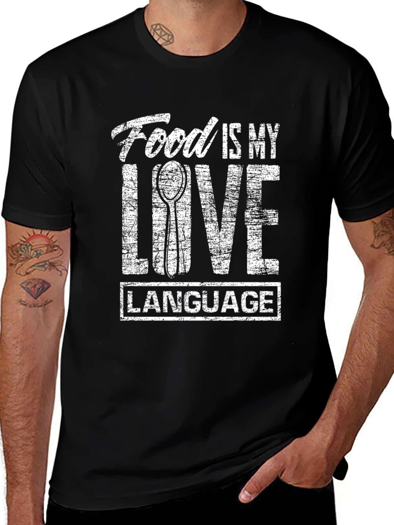 Food Is My Love Language T-Shirt - Black