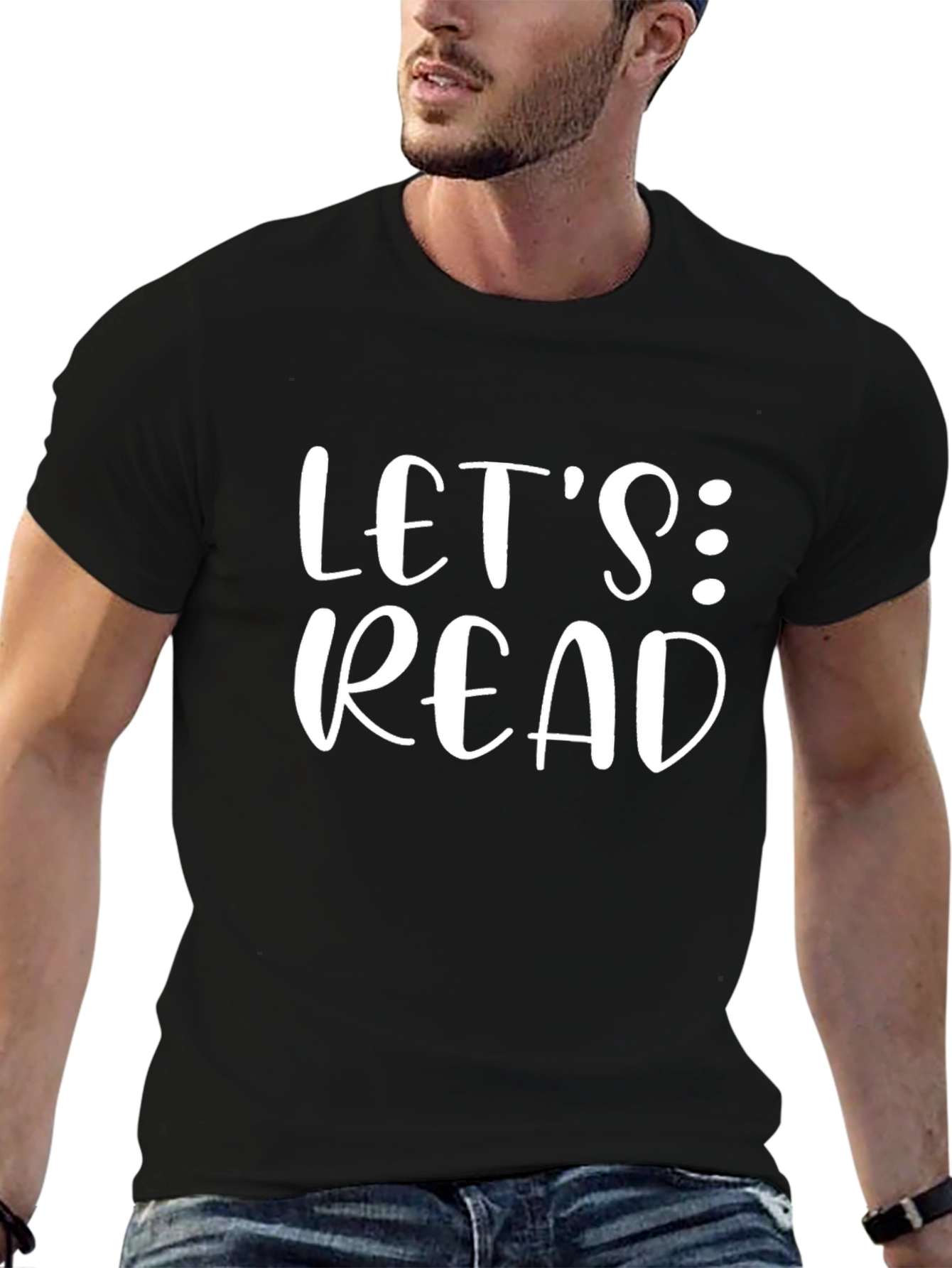 Lets Read Black Graphic Tee