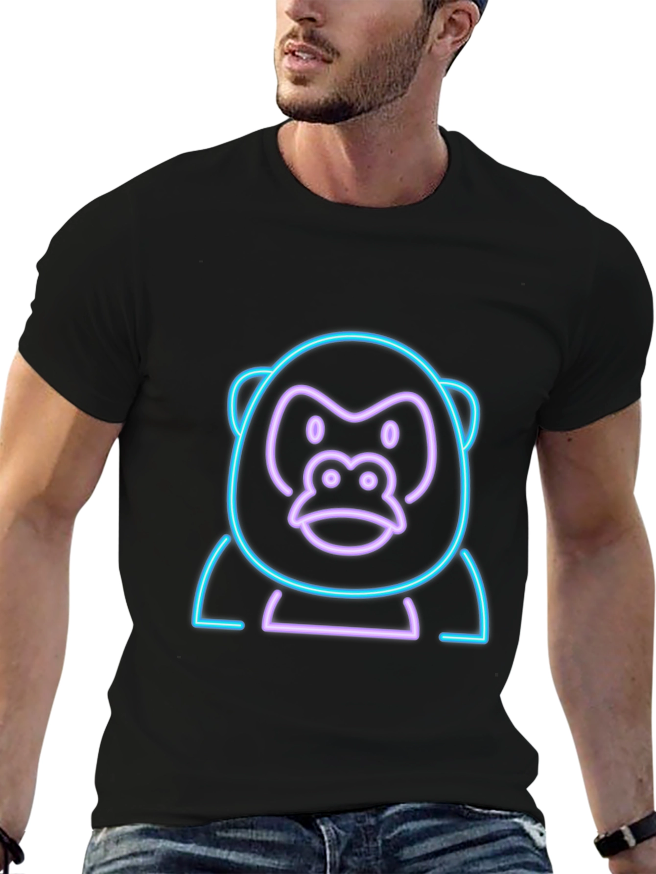 Neon Gorilla Graphic Tee - Black