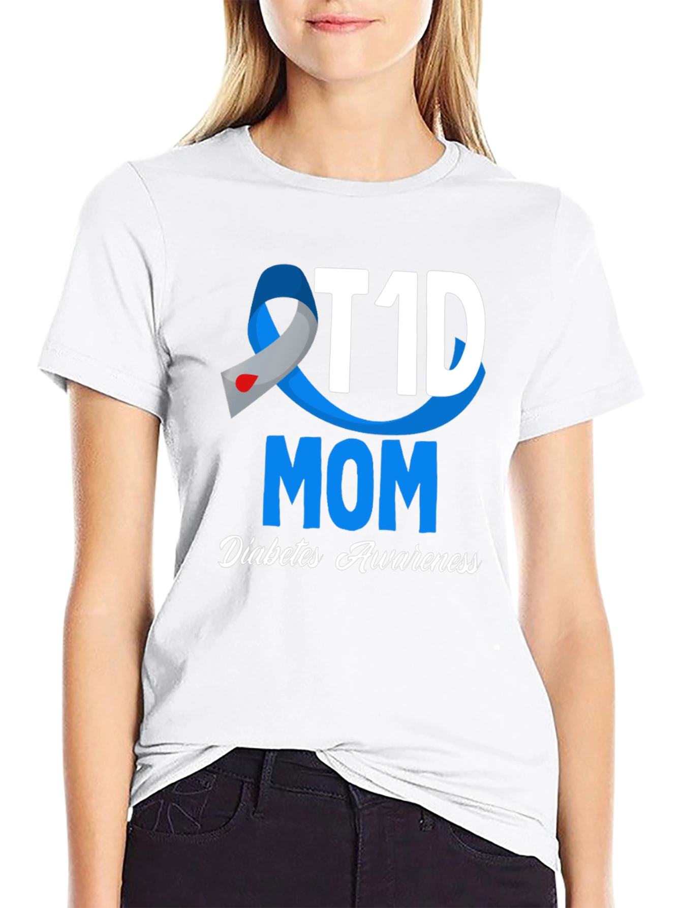 T1D Mom Diabetes Awareness Graphic T-Shirt