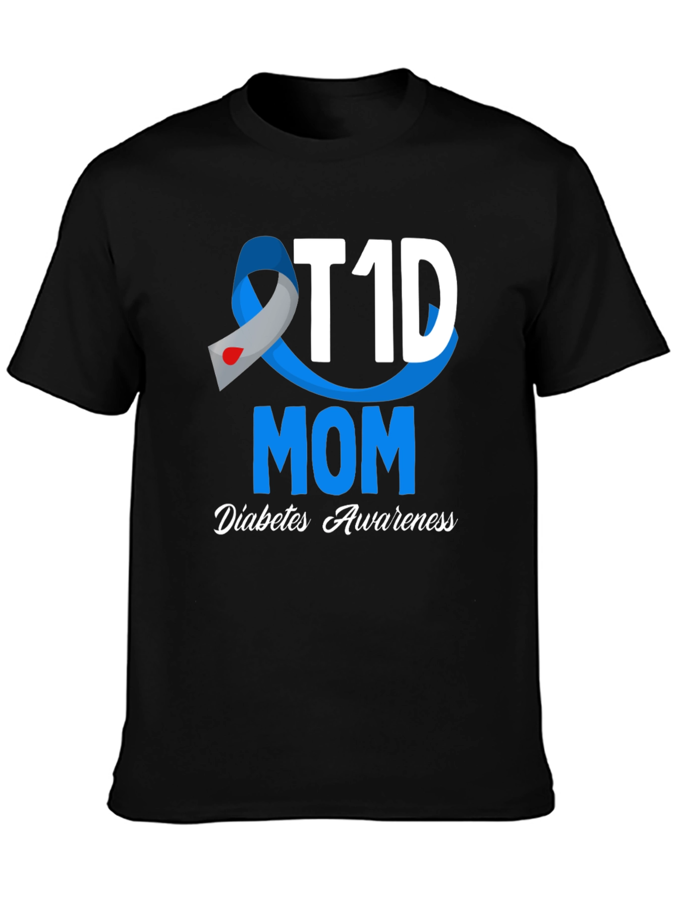 T1D Mom Diabetes Awareness Graphic T-Shirt