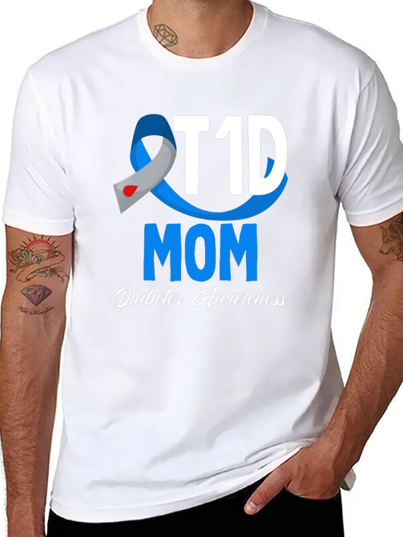 T1D Mom Diabetes Awareness Graphic T-Shirt
