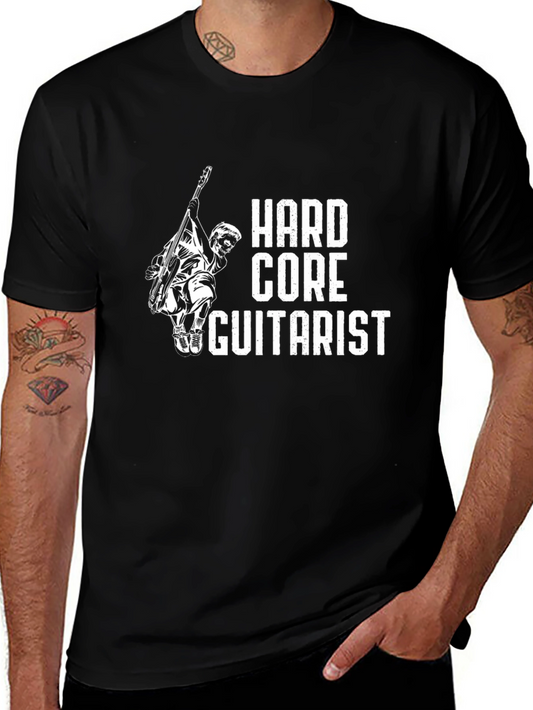 Hardcore Guitarist Black Graphic T-Shirt