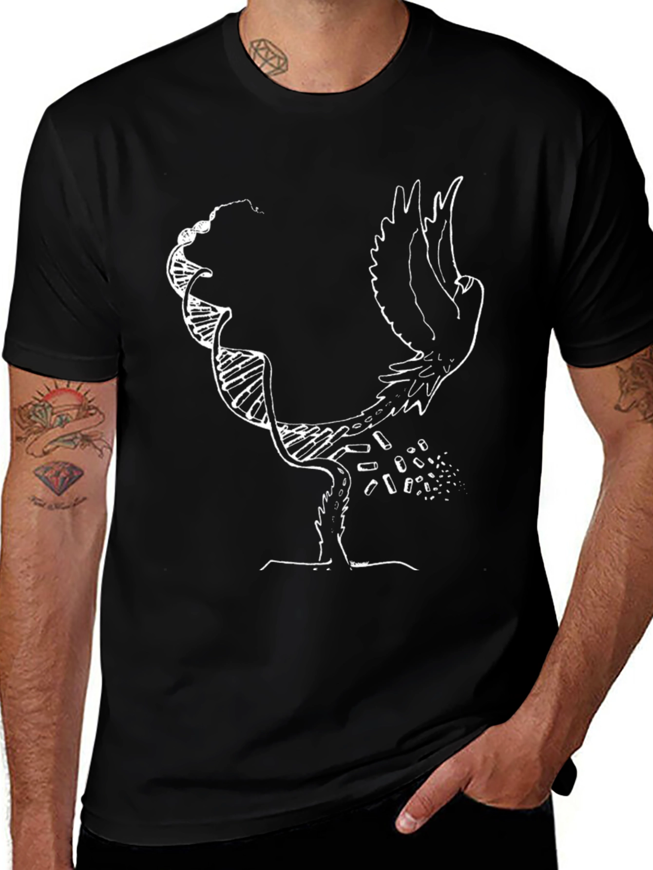 Black Graphic Tee - DNA & Bird