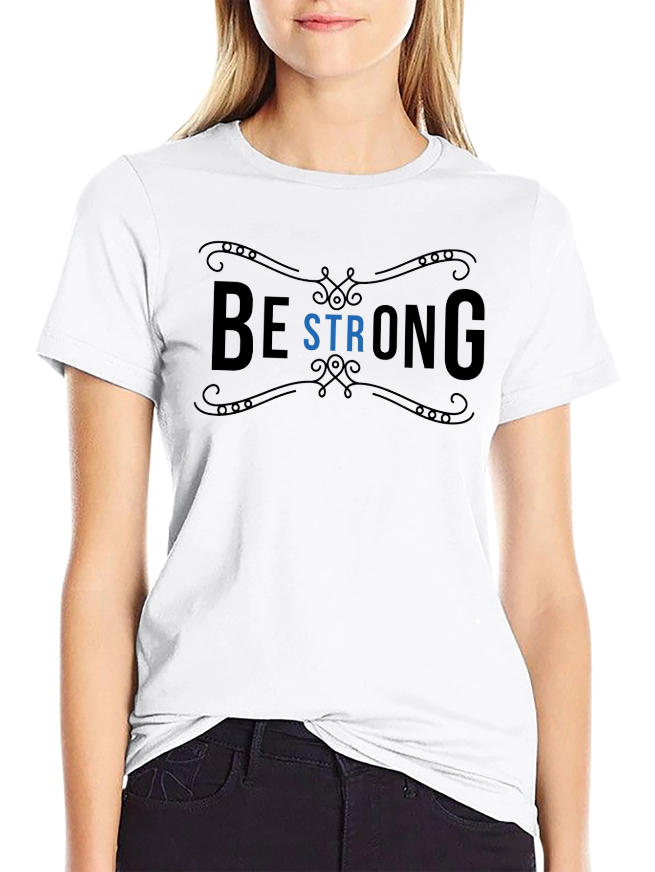 Be Strong Graphic T-Shirt - Motivational Black Tee
