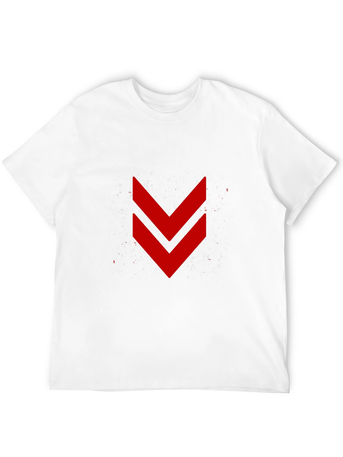 Modern Black Tee with Red Chevron Design