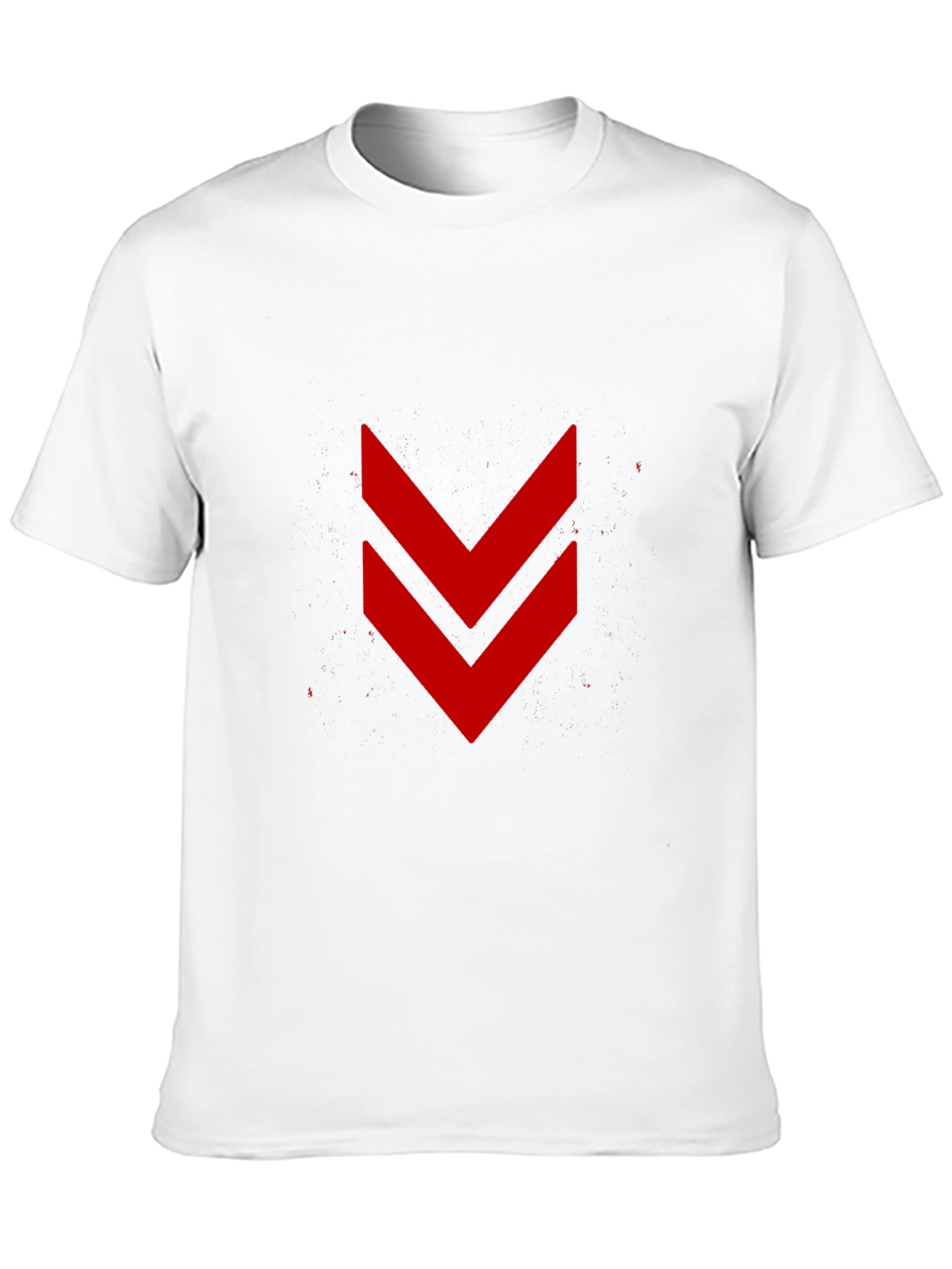 Modern Black Tee with Red Chevron Design