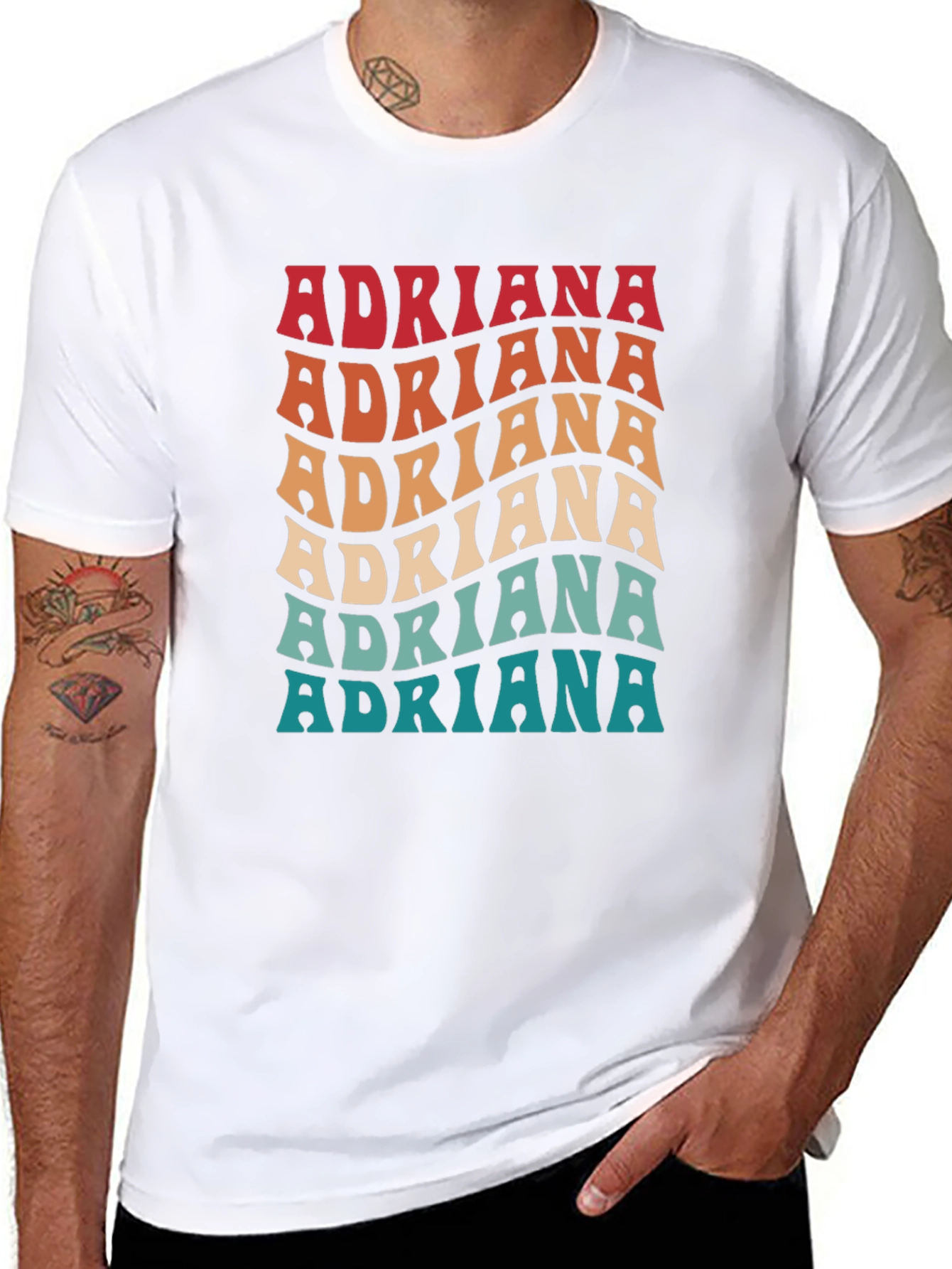 Retro Adriana Name T-Shirt - Personalized Gift