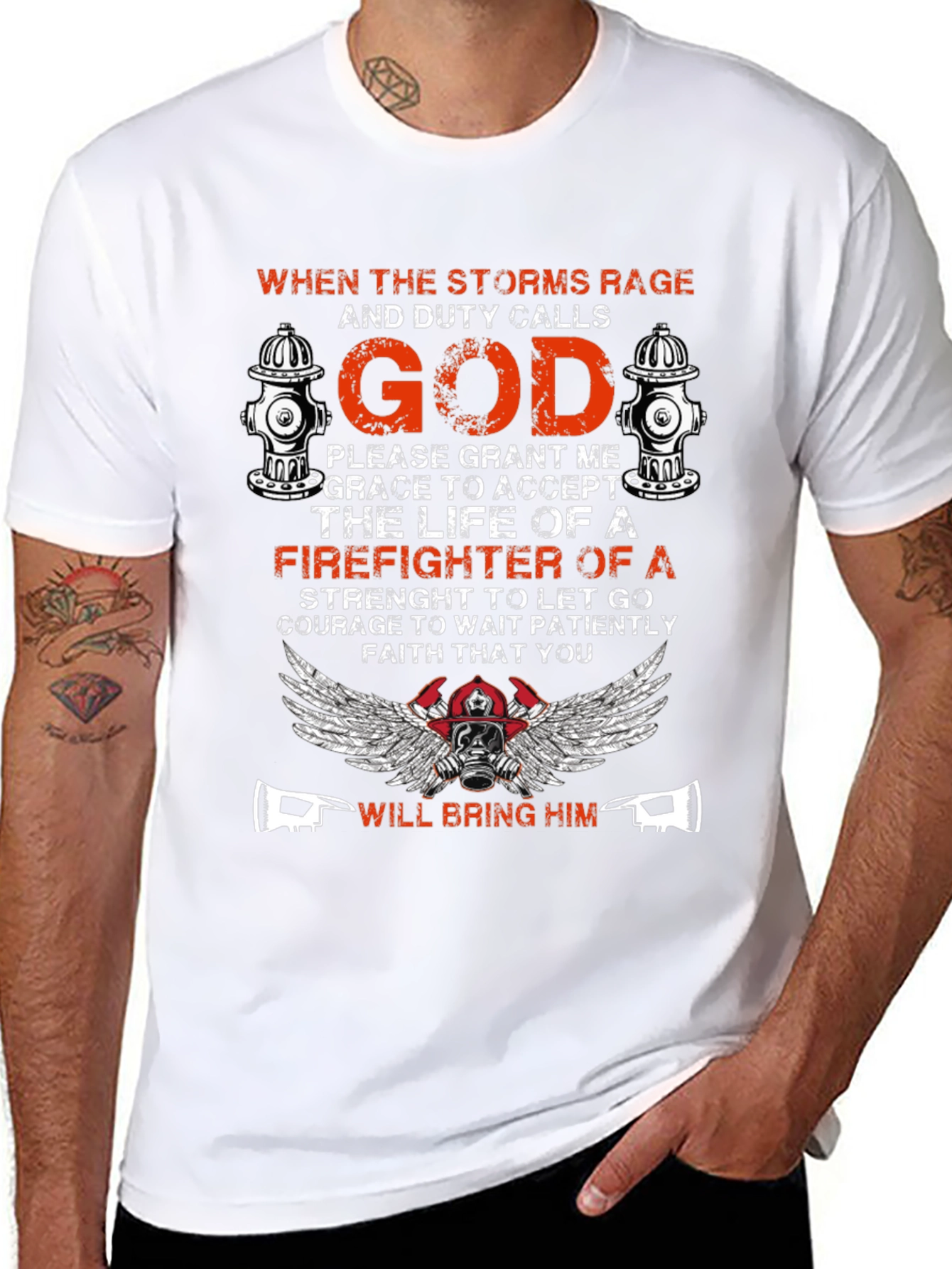Firefighter God Graphic T-Shirt