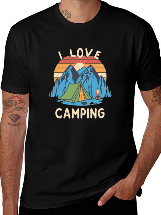 I Love Camping Graphic Tee - Outdoor Adventure Shirt