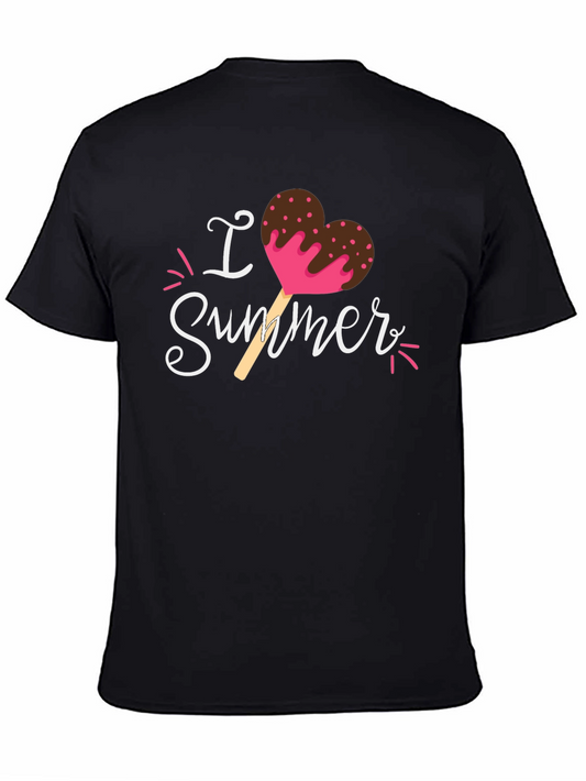 I Love Summer Heart Ice Cream Graphic T-Shirt