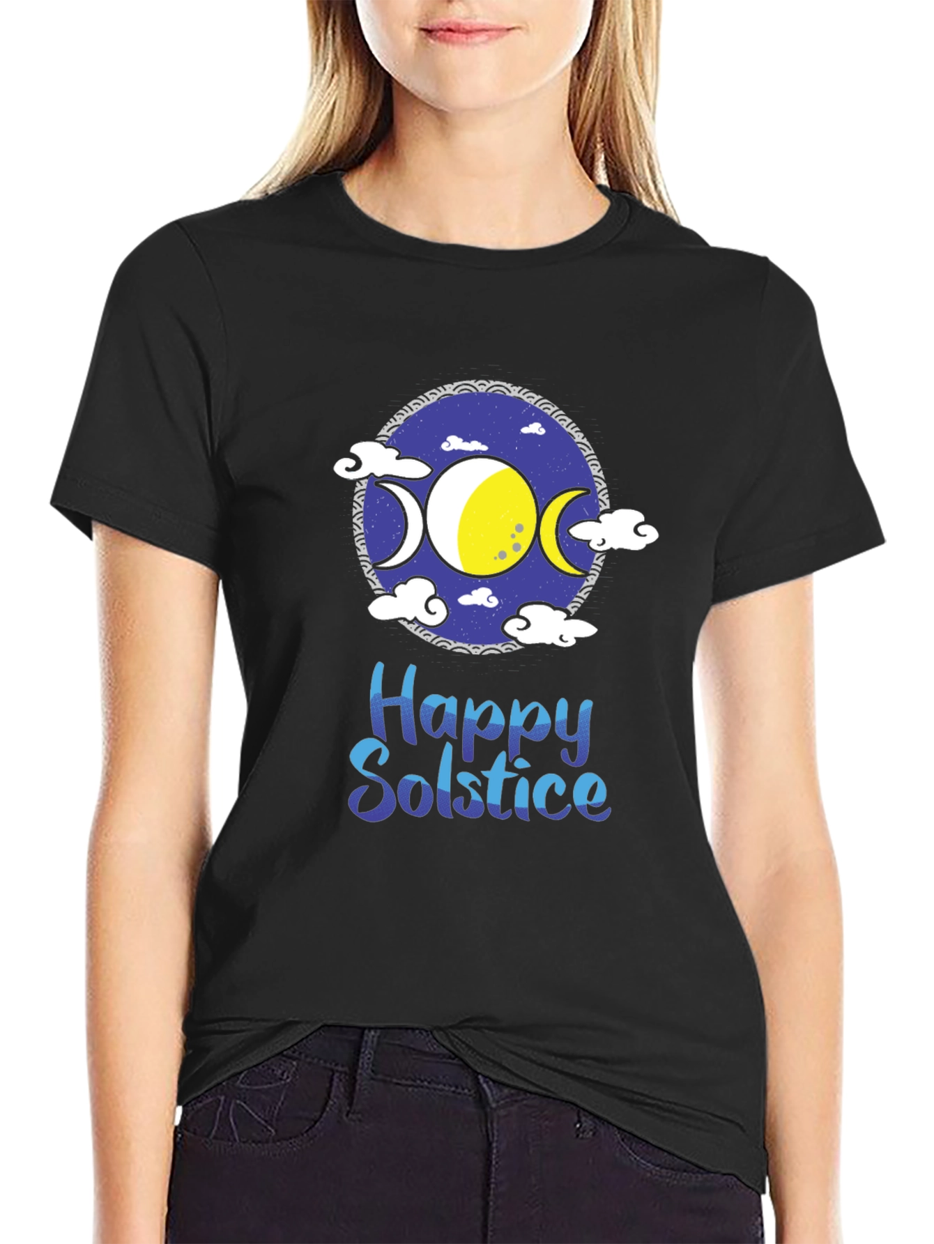 Happy Solstice Graphic T-Shirt - Black