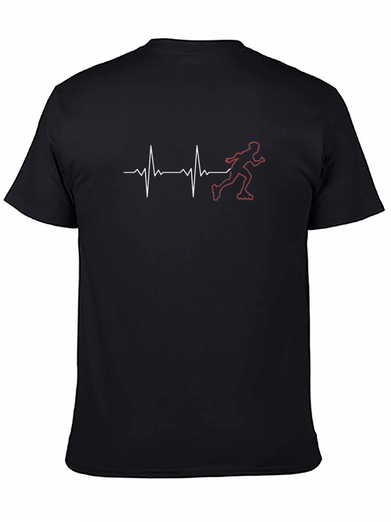 Heartbeat Roller Skating Graphic Tee - Black