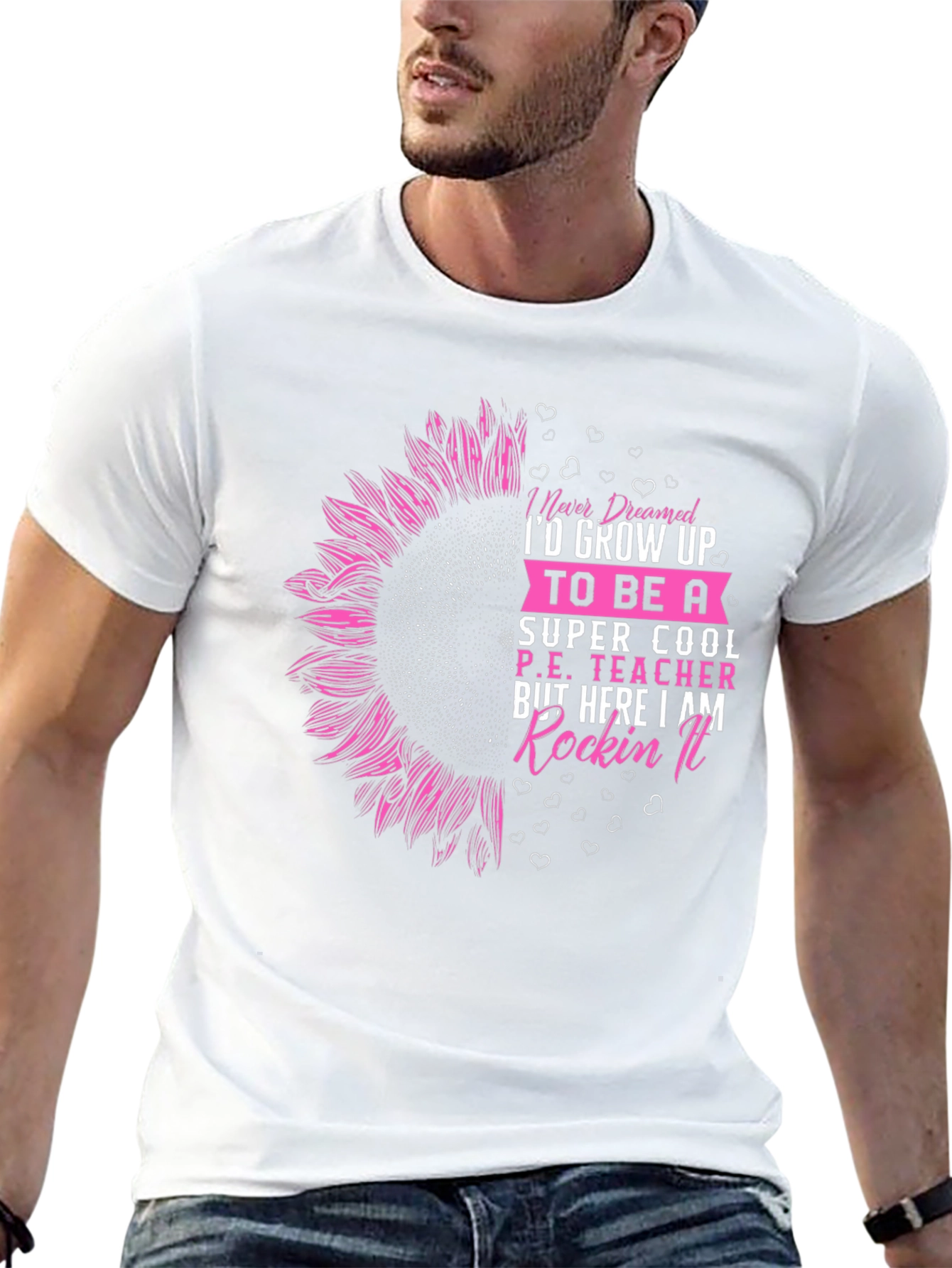 Cool P.E. Teacher Sunflower Graphic Tee