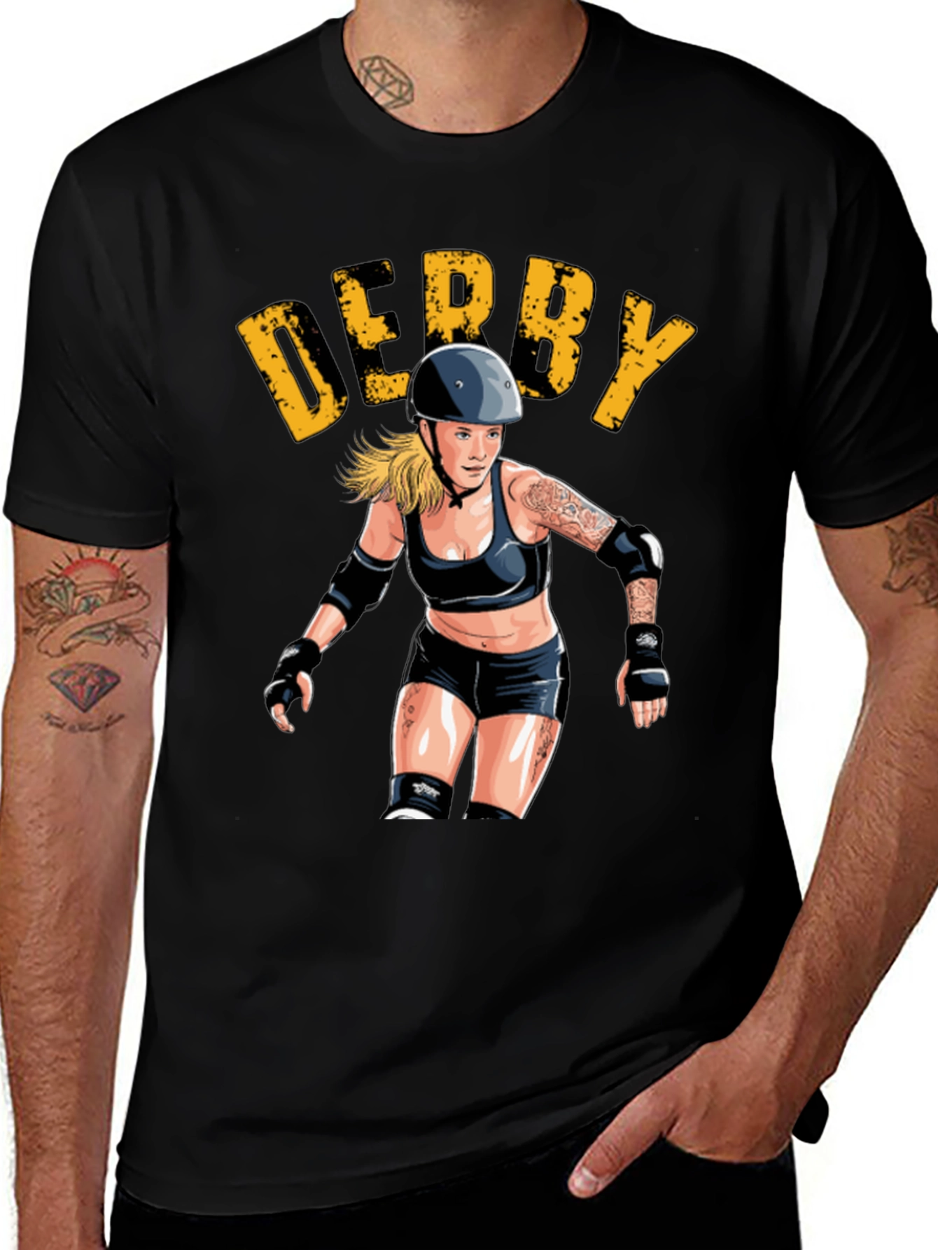 Derby Roller Girl Graphic Tee - Black