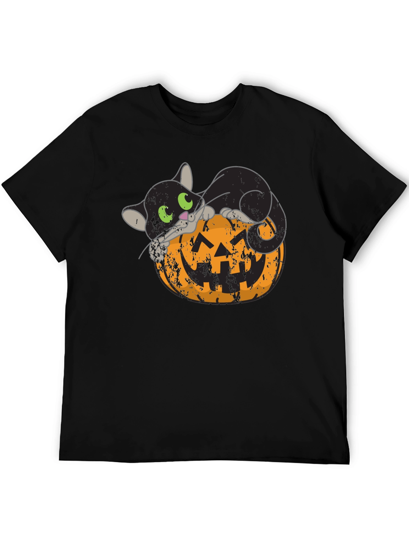 Halloween Black Cat Pumpkin Graphic Tee