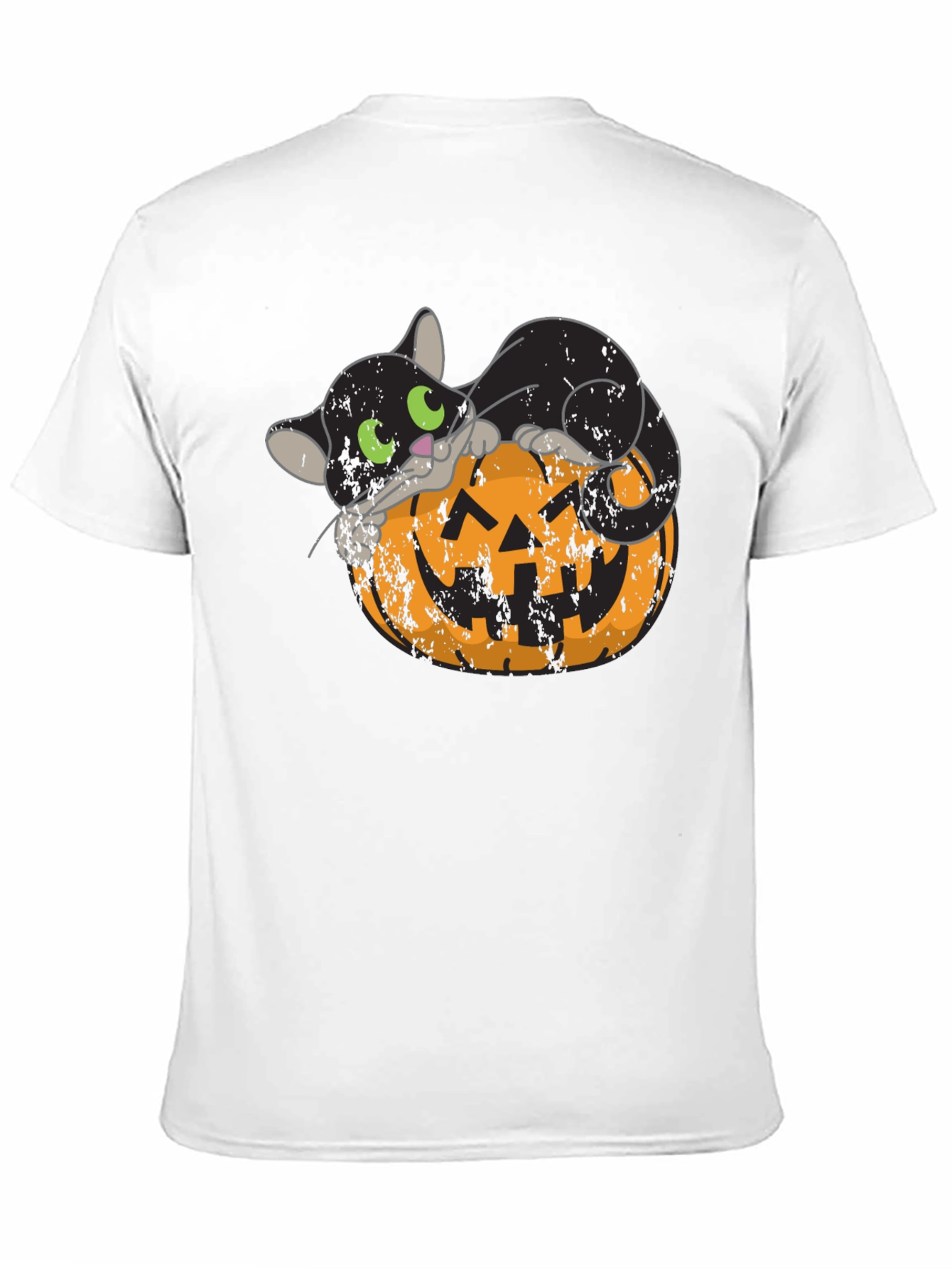 Halloween Black Cat Pumpkin Graphic Tee