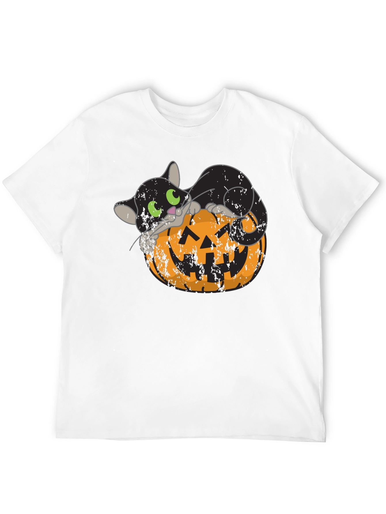Halloween Black Cat Pumpkin Graphic Tee