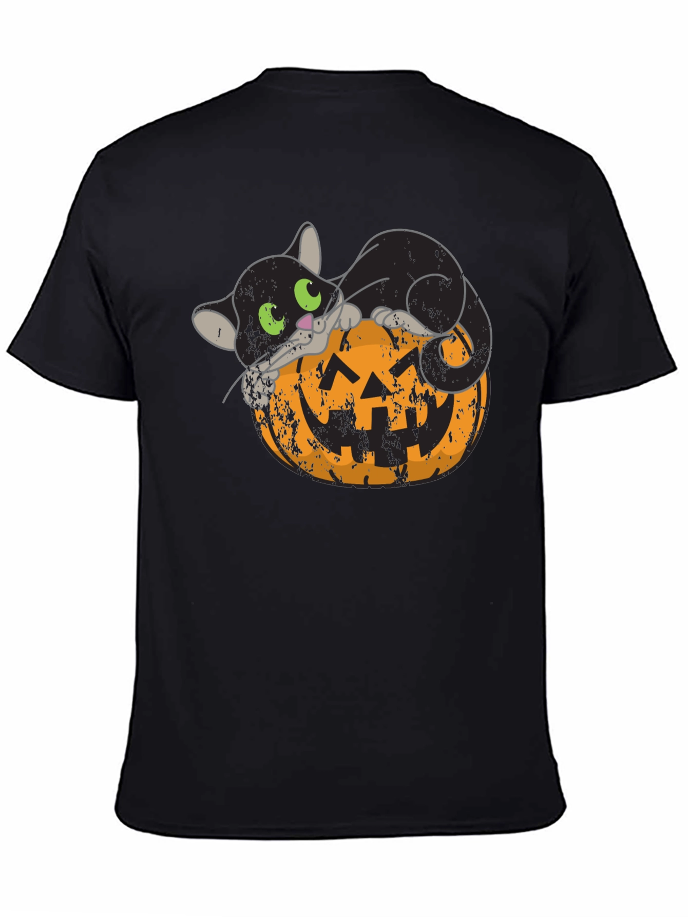 Halloween Black Cat Pumpkin Graphic Tee