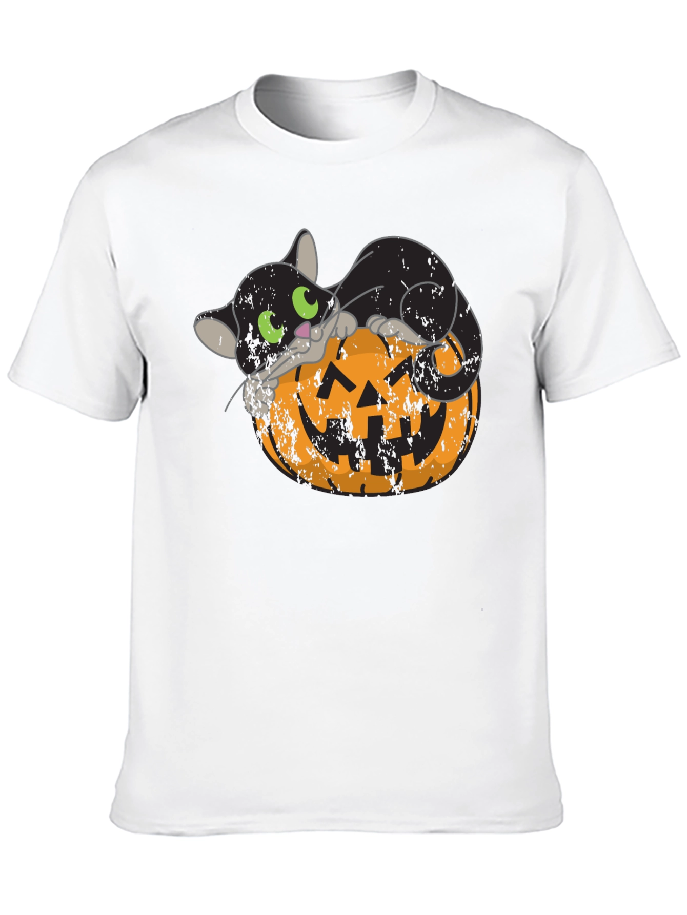 Halloween Black Cat Pumpkin Graphic Tee
