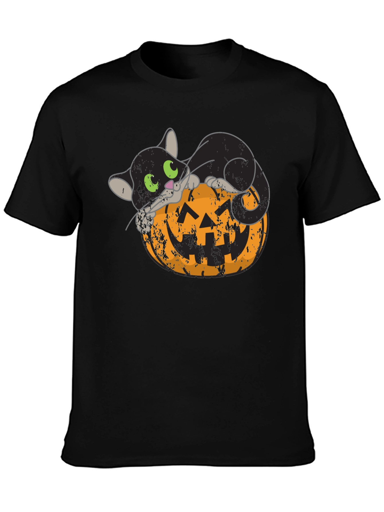Halloween Black Cat Pumpkin Graphic Tee
