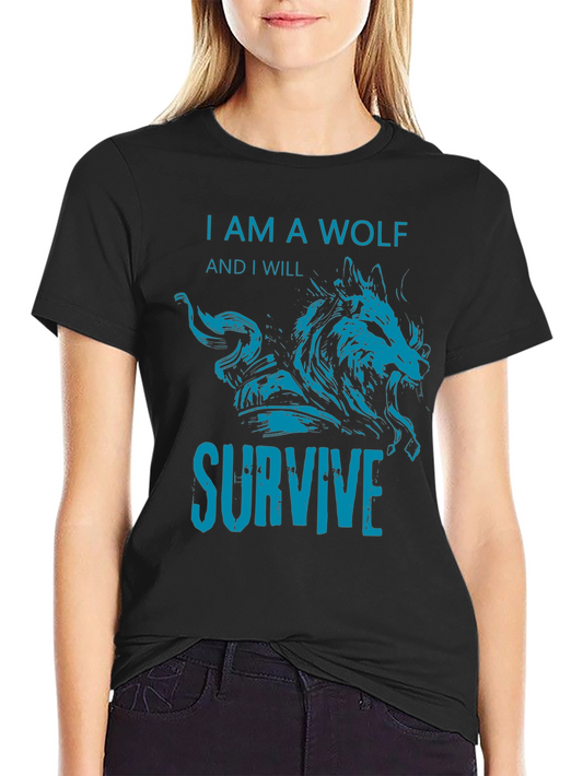 I Am A Wolf Graphic T-Shirt - Black