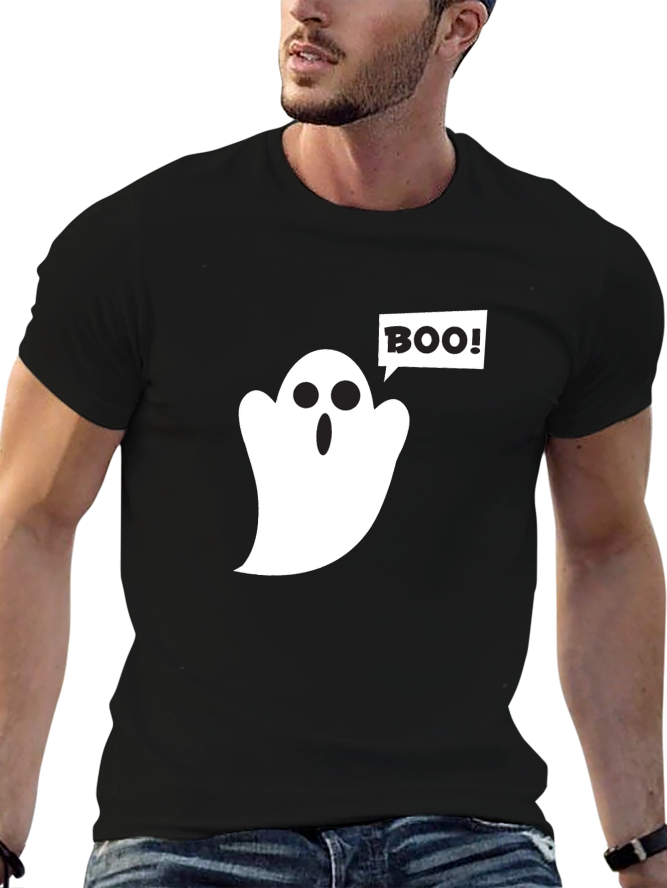 Boo Ghost Graphic Tee - Halloween T-Shirt