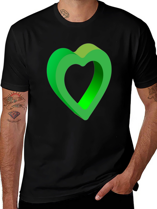Green Heart Graphic T-Shirt - Stylish Casual Wear