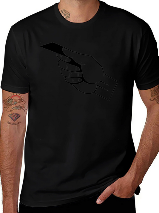 Hand Holding Card Graphic T-Shirt - Black