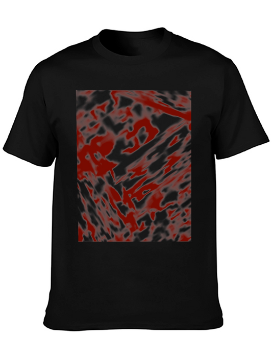 Abstract Red & Black Graphic T-Shirt