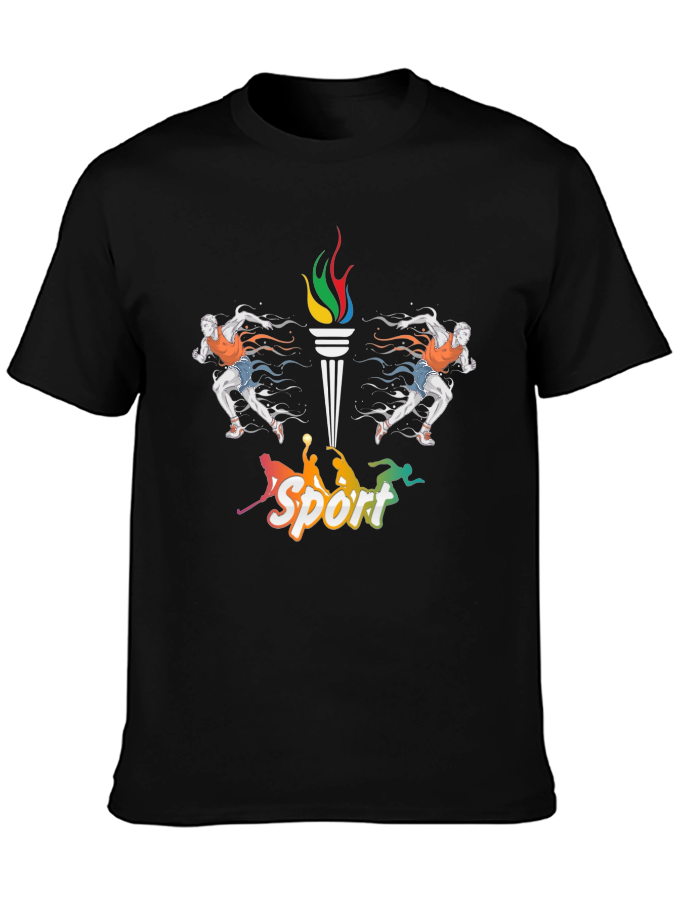Sports Themed Graphic Tee - Unisex Black T-Shirt