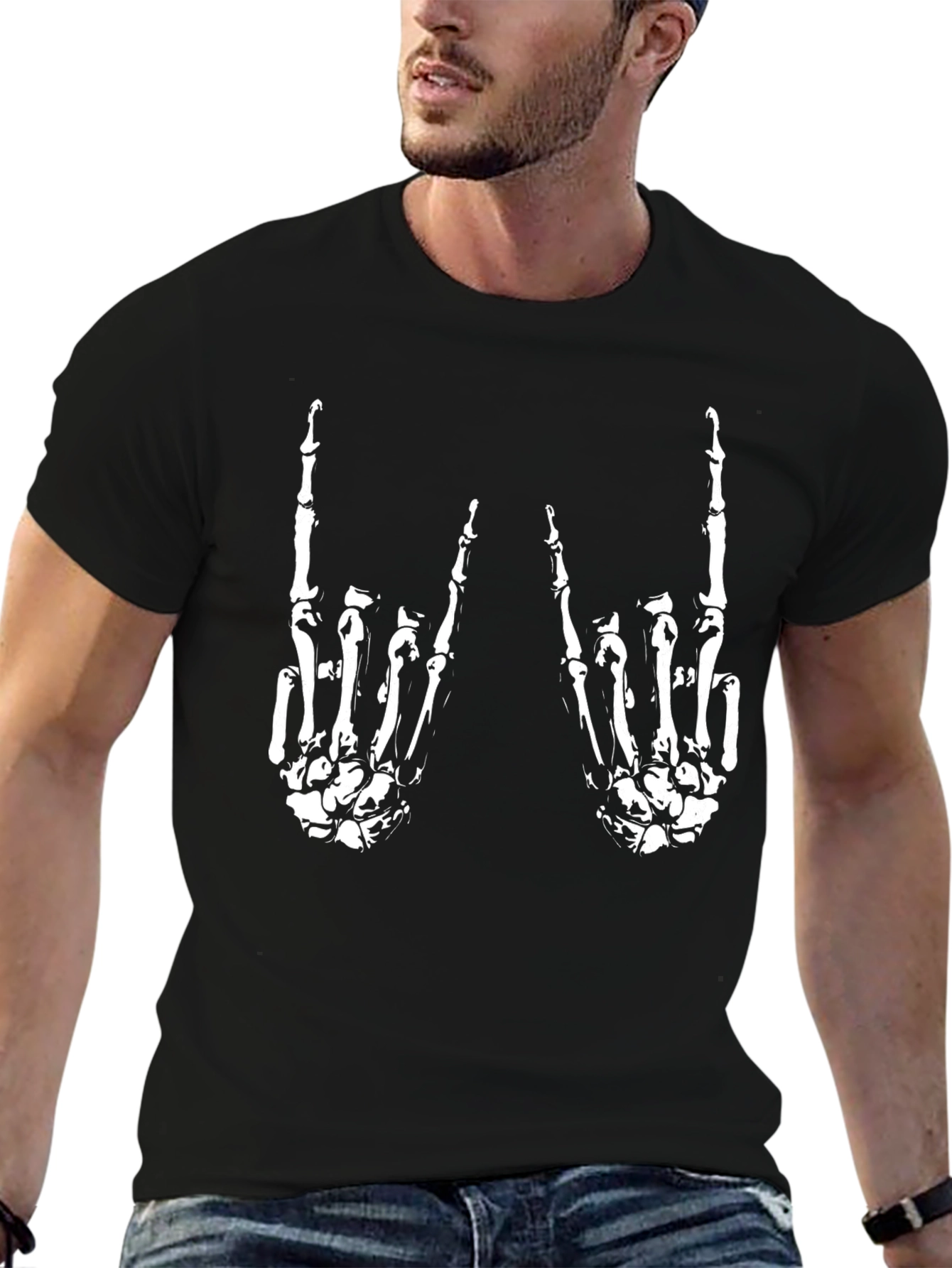 Rock On Skeleton Hand T-Shirt