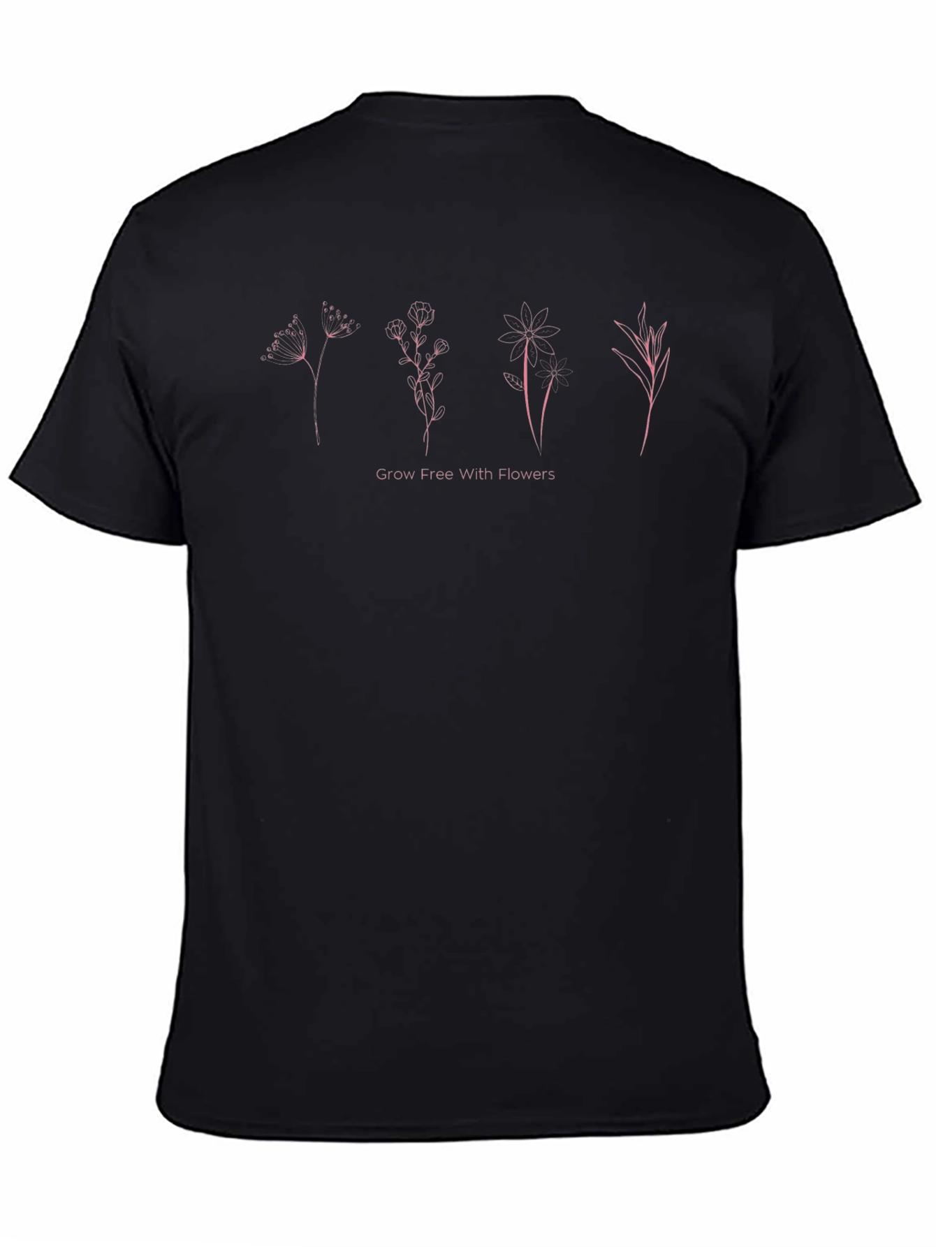 Black Floral Graphic T-Shirt - Grow Free